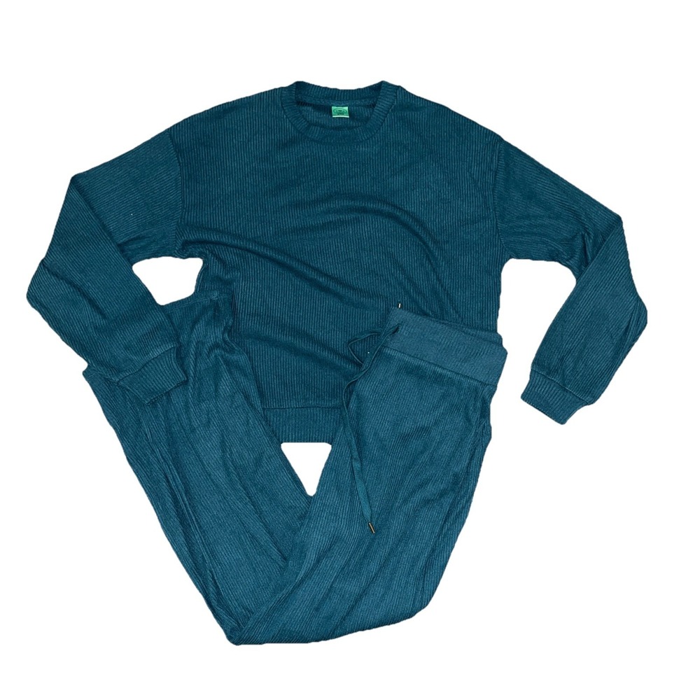 Honeydew Super Soft 2PC Rib Lounge Set Top & Bottom Size Small‎ Green